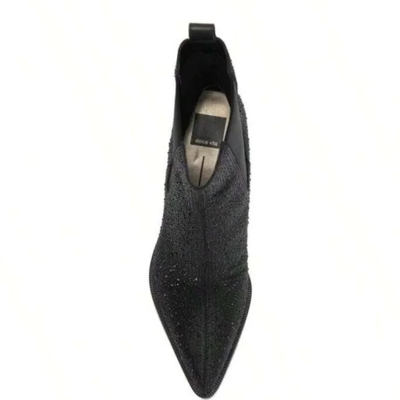 Dolce Vita Shadie Crystal Chelsea Boot In Black Metallic Crystal Designer #72 - Picture 4 of 13
